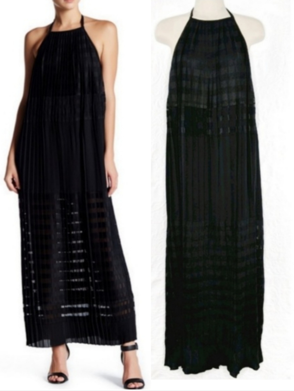 Endless Rose Pleated Halter Maxi Dress Nwt Sz M